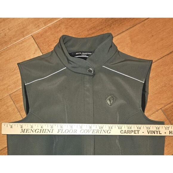 Arista Equestrian Soft Shell Vest Olive Green Full Zip Embroidered riding Sz Med - Picture 11 of 12
